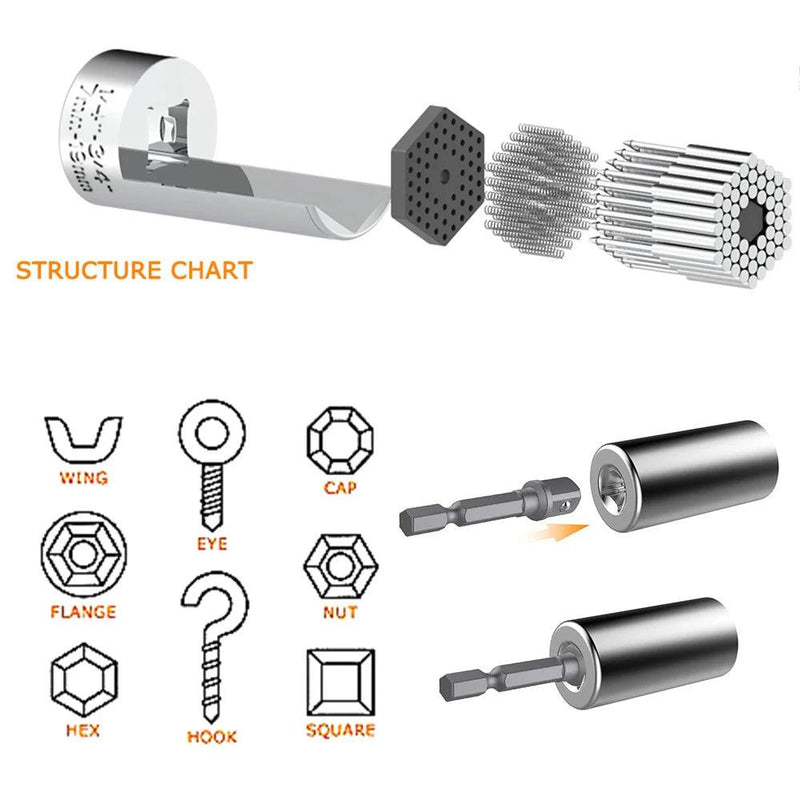 Conjunto De Cabeça De Chave De Soquete Universal - Mercado Import